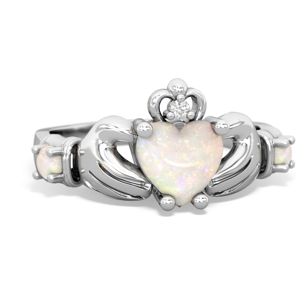 London Topaz Claddagh Keepsake 14K White Gold ring R5245