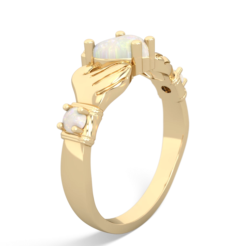 Opal Claddagh Keepsake 14K Yellow Gold ring R5245