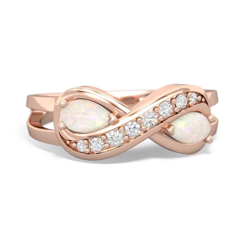 Opal Diamond Infinity 14K Rose Gold ring R5390