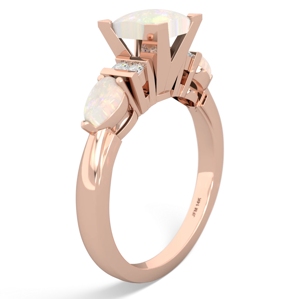 Lab Pink Sapphire 6Mm Princess Eternal Embrace Engagement 14K Rose Gold ring C2002