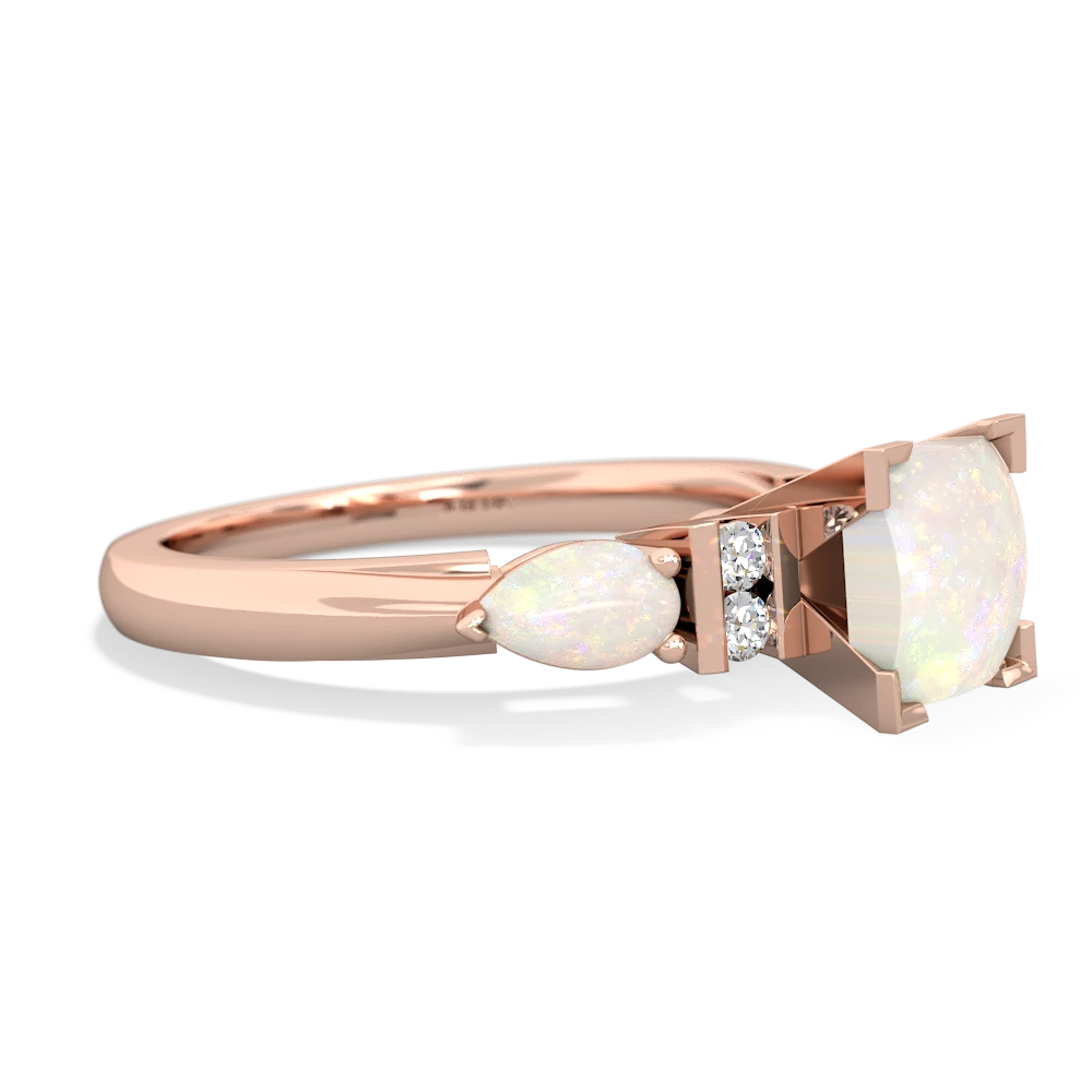 White Topaz 6Mm Princess Eternal Embrace Engagement 14K Rose Gold ring C2002