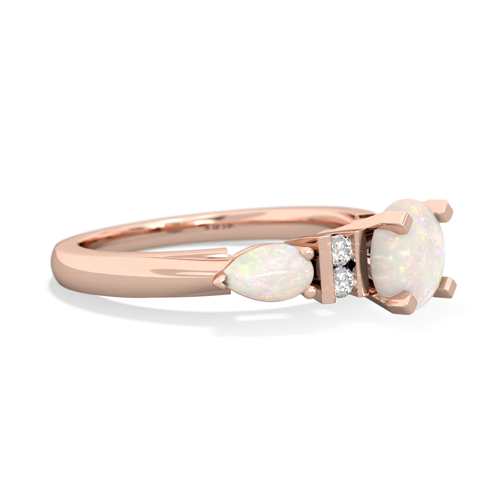 Jade 6Mm Round Eternal Embrace Engagement 14K Rose Gold ring R2005