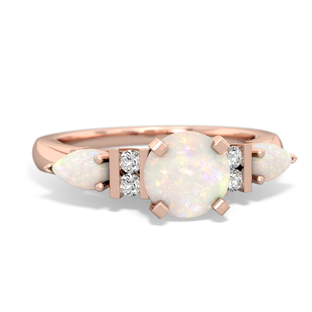 Opal 6Mm Round Eternal Embrace Engagement 14K Rose Gold ring R2005