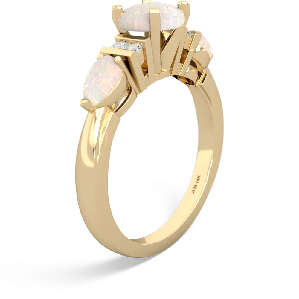 Pink Tourmaline 6Mm Round Eternal Embrace Engagement 14K Yellow Gold ring R2005
