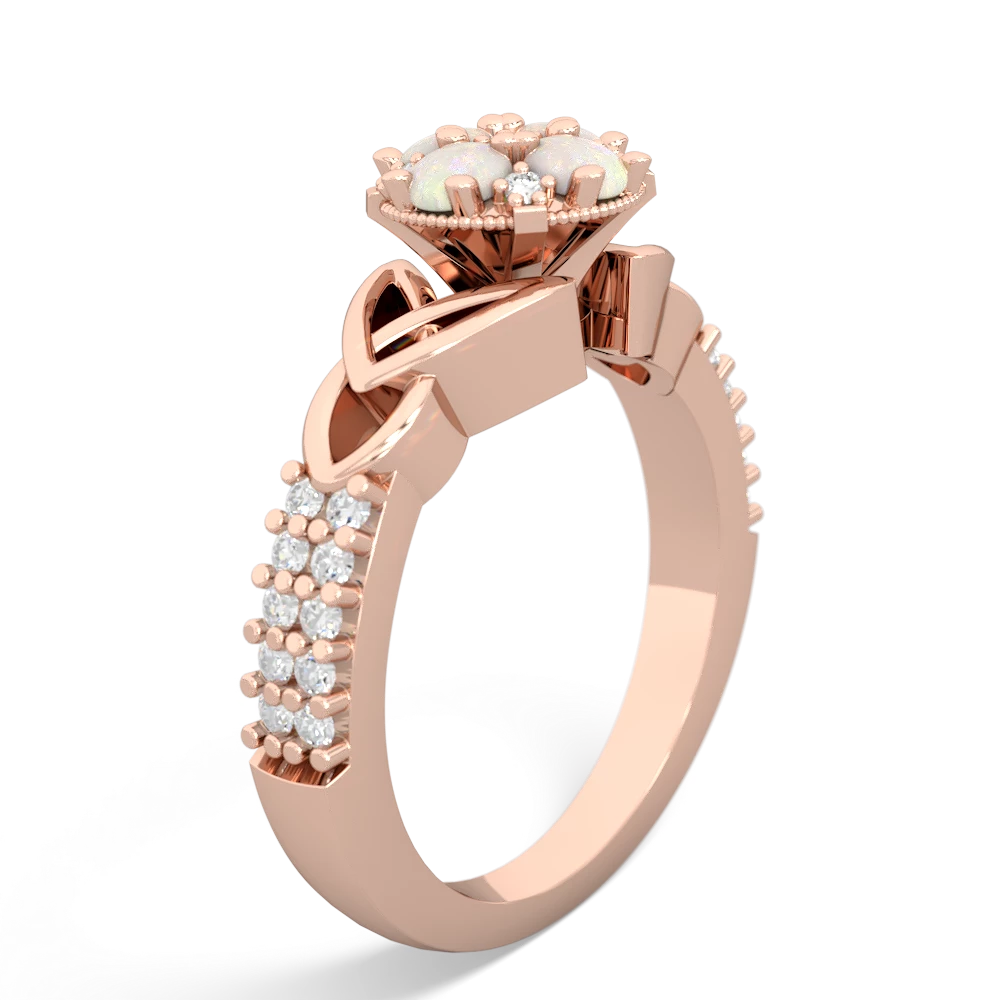 Opal Celtic Knot Cluster Engagement 14K Rose Gold ring R26443RD