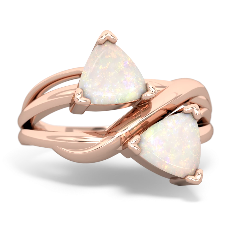 Opal Split Band Swirl 14K Rose Gold ring R2341