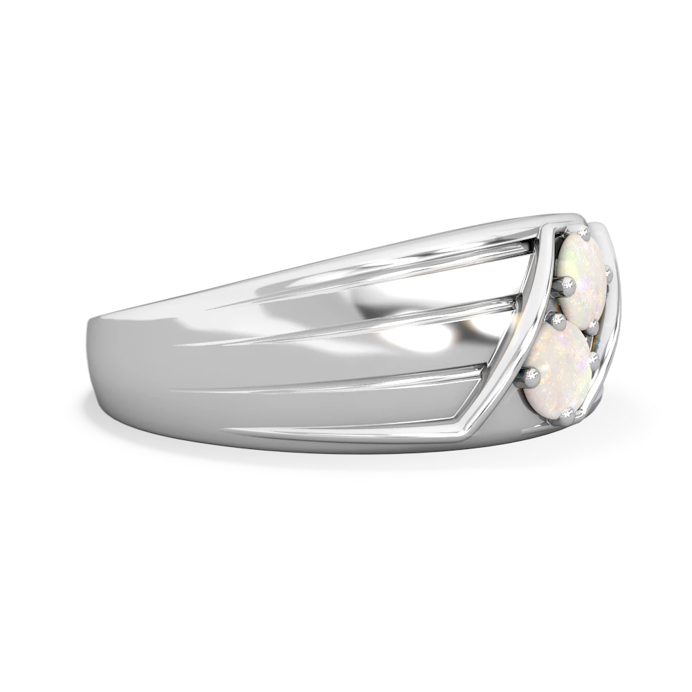 Opal Men's Streamline 14K White Gold ring R0460