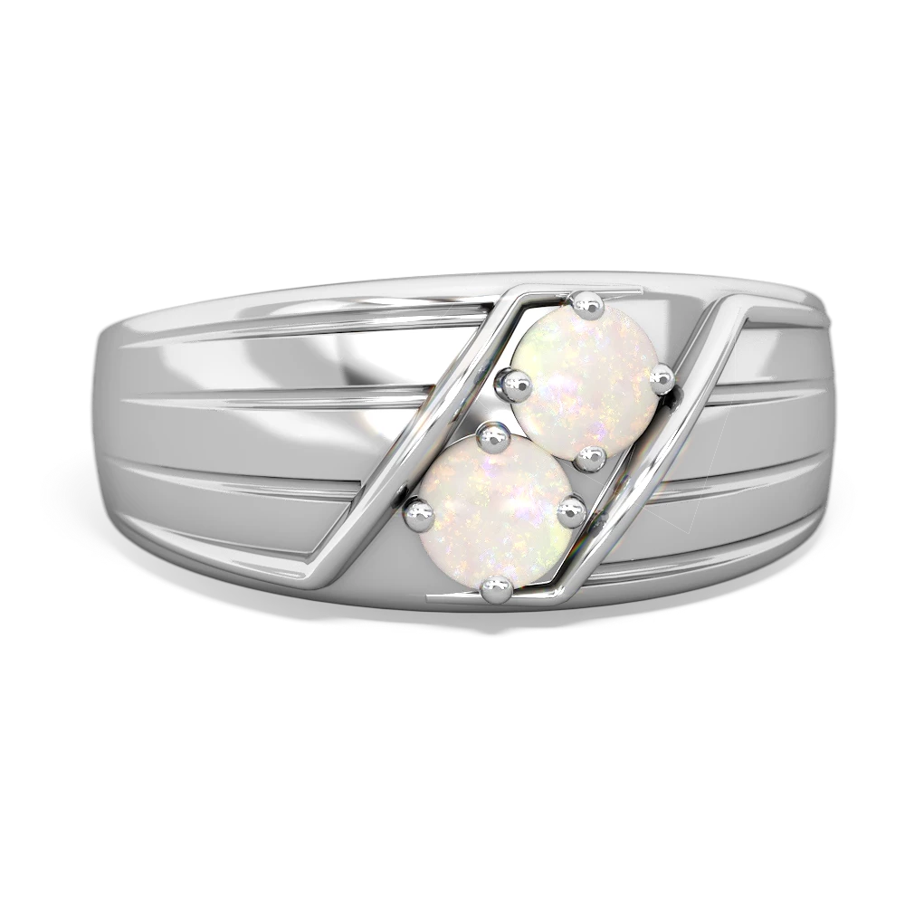 Opal Men's Streamline 14K White Gold ring R0460