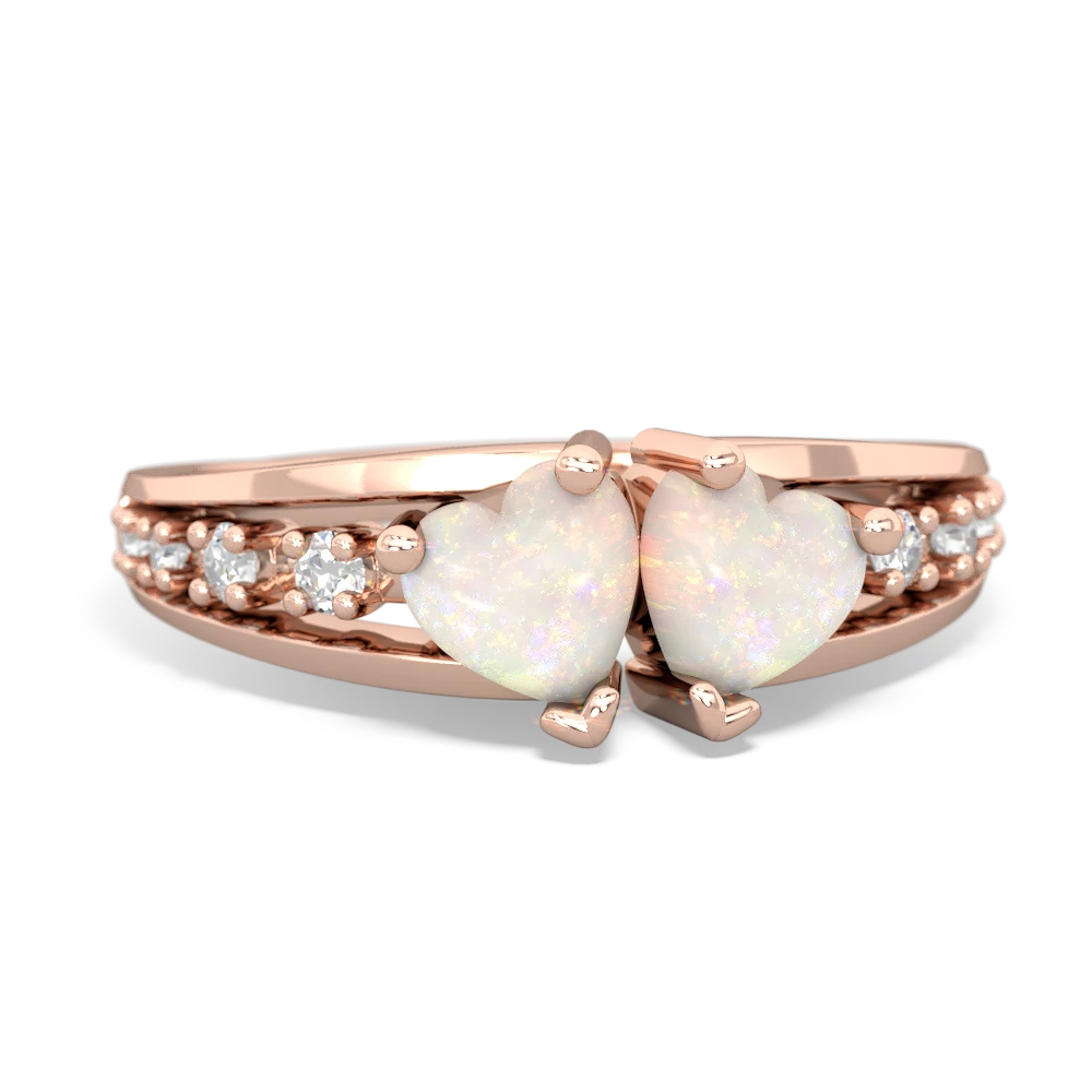 Opal Heart To Heart 14K Rose Gold ring R3342