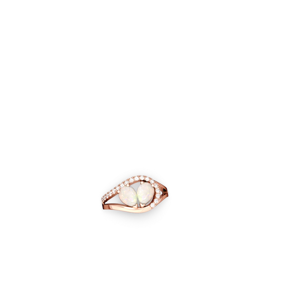 Opal Nestled Heart Keepsake 14K Rose Gold ring R5650