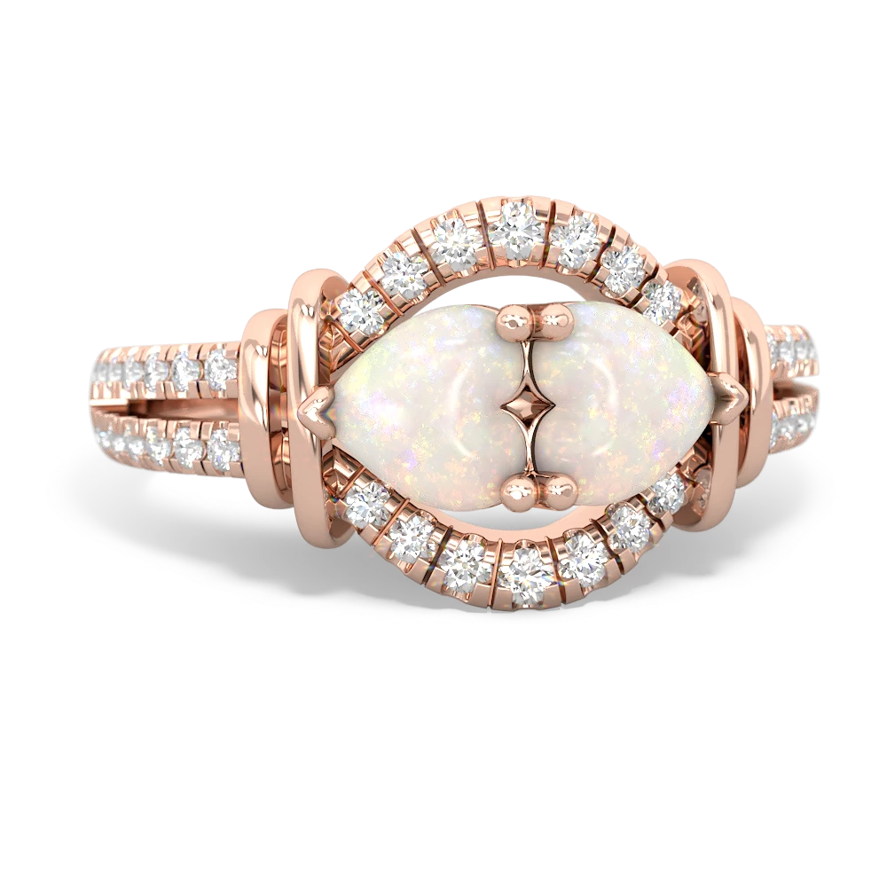 Opal Art-Deco Keepsake 14K Rose Gold ring R5630