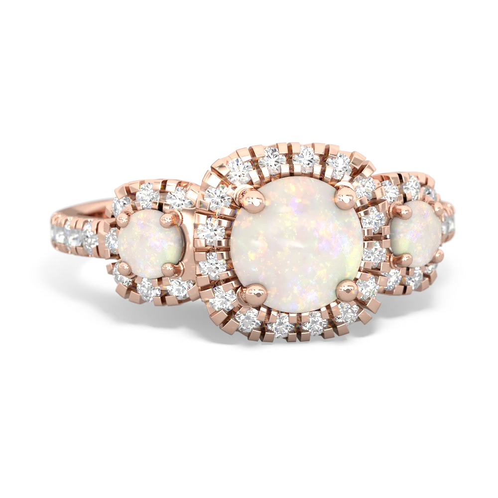 Aquamarine Regal Halo 14K Rose Gold ring R5350