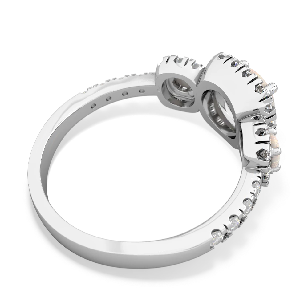 Fire Opal Regal Halo 14K White Gold ring R5350