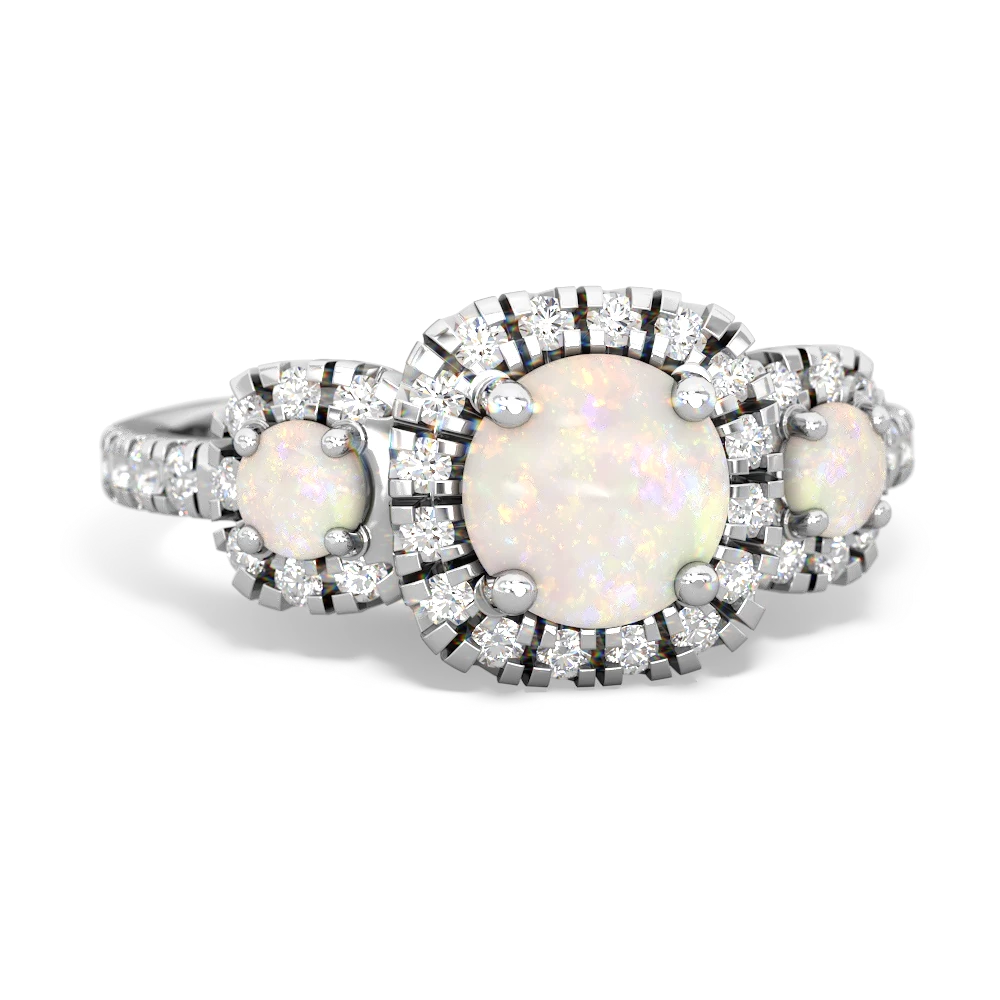 London Topaz Regal Halo 14K White Gold ring R5350