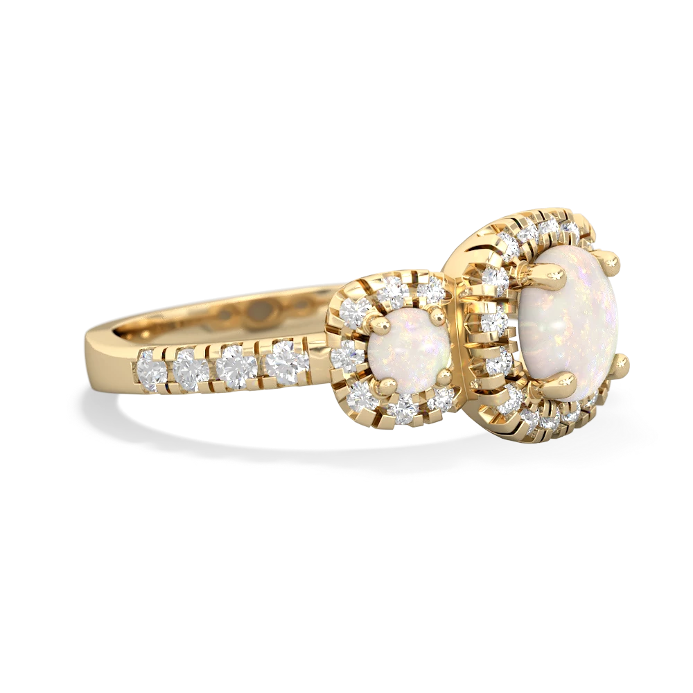 Pink Tourmaline Regal Halo 14K Yellow Gold ring R5350