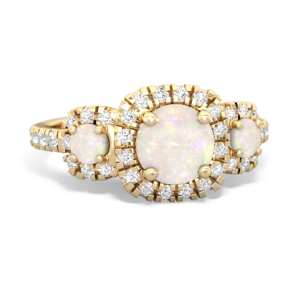 Opal Regal Halo 14K Yellow Gold ring R5350