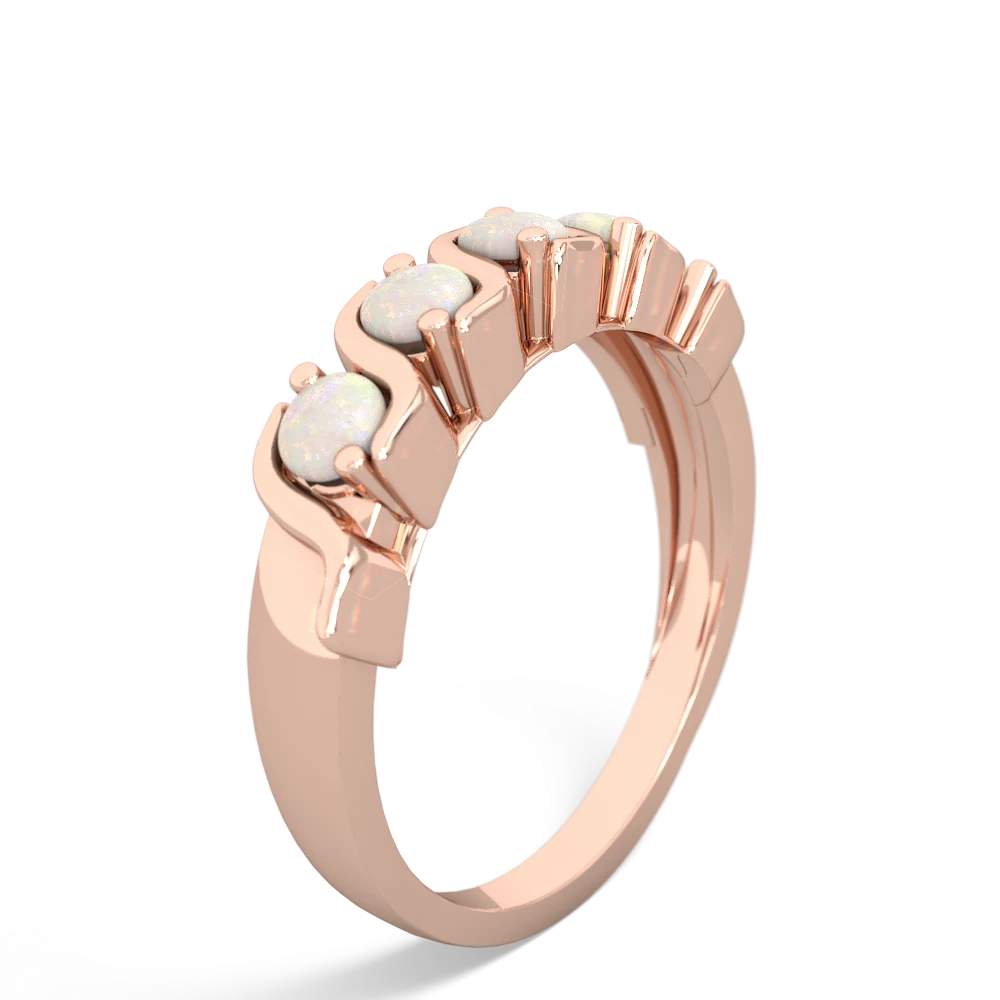 Opal Anniversary Band 14K Rose Gold ring R2089