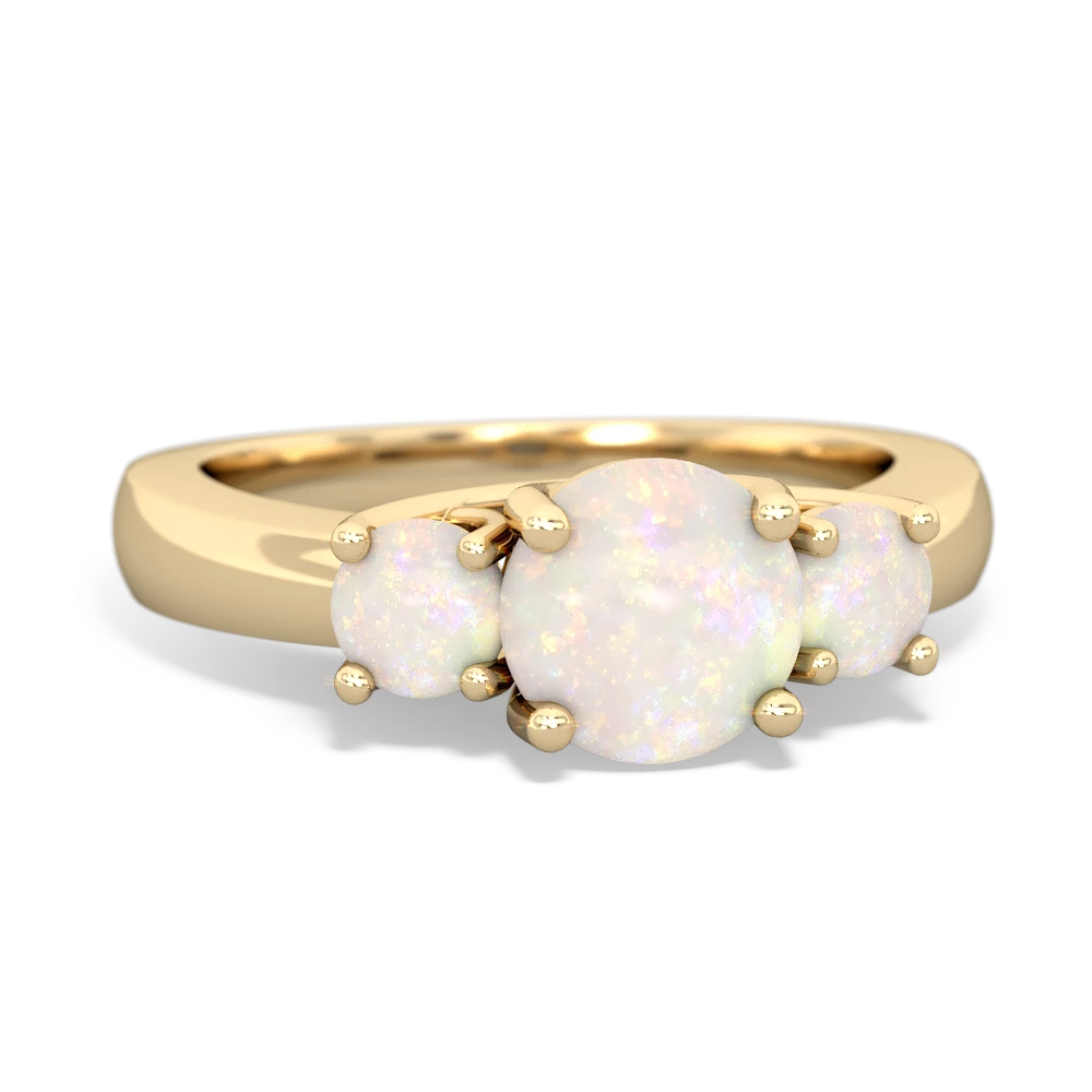 Onyx Three Stone Round Trellis 14K Yellow Gold ring R4018