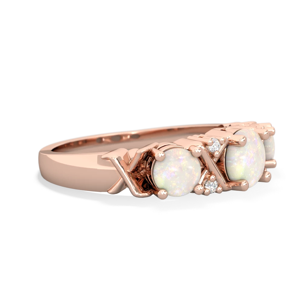 Turquoise Hugs And Kisses 14K Rose Gold ring R5016