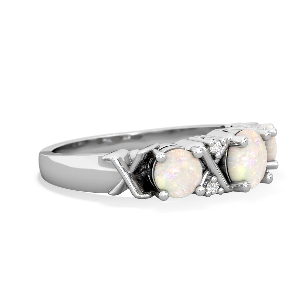 Jade Hugs And Kisses 14K White Gold ring R5016