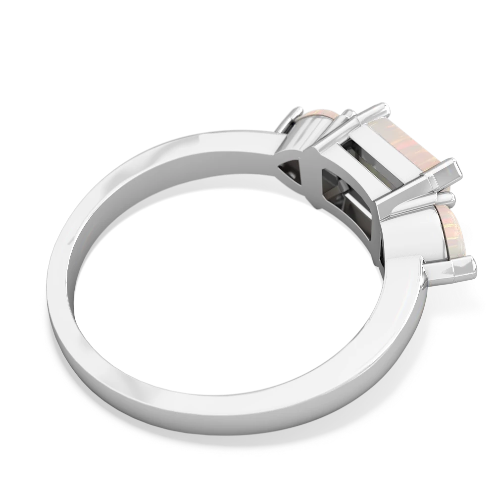 Onyx Three Stone 14K White Gold ring R5235