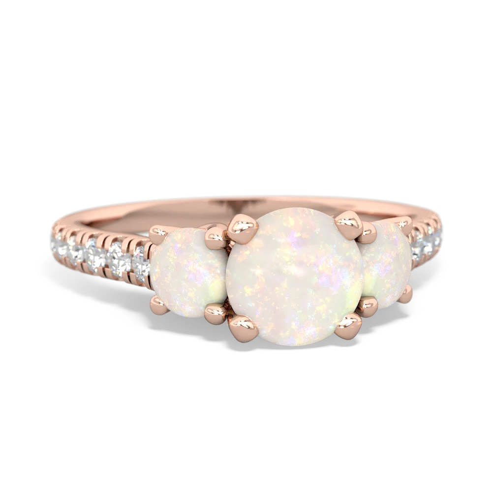 Aquamarine Pave Trellis 14K Rose Gold ring R5500