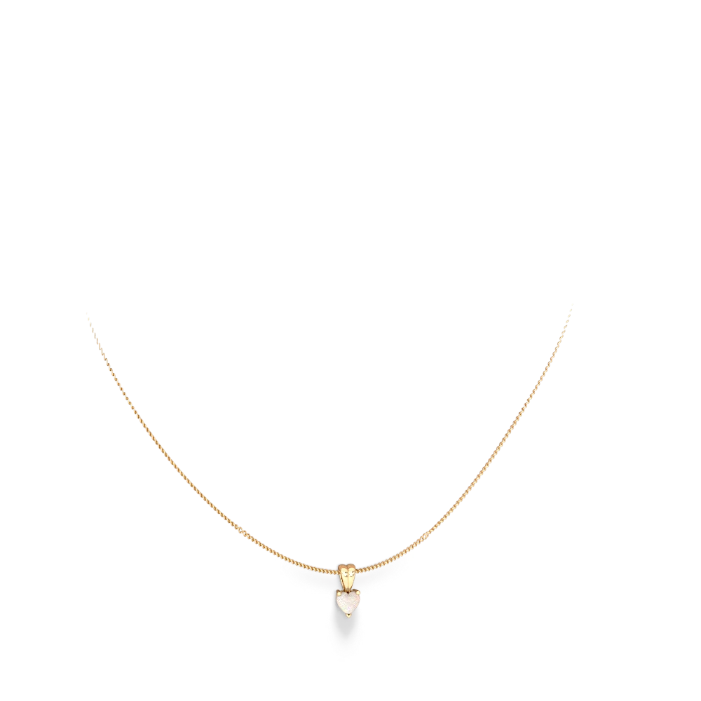 Opal 5Mm Heart Solitaire 14K Yellow Gold pendant P1861