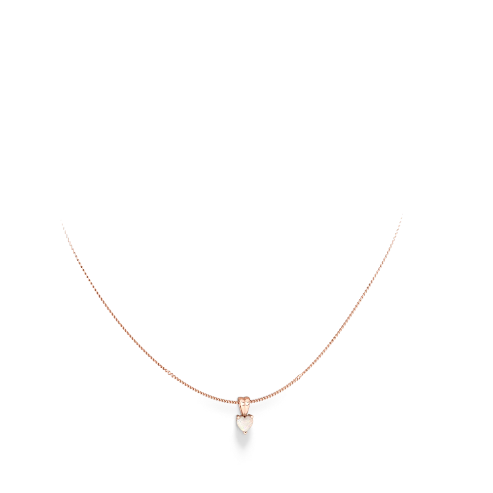 Opal 5Mm Heart Solitaire 14K Rose Gold pendant P1861