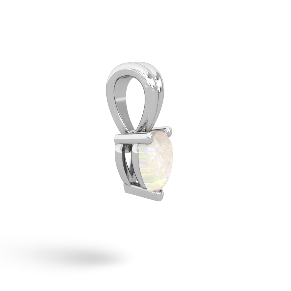 Opal 5Mm Heart Solitaire 14K White Gold pendant P1861