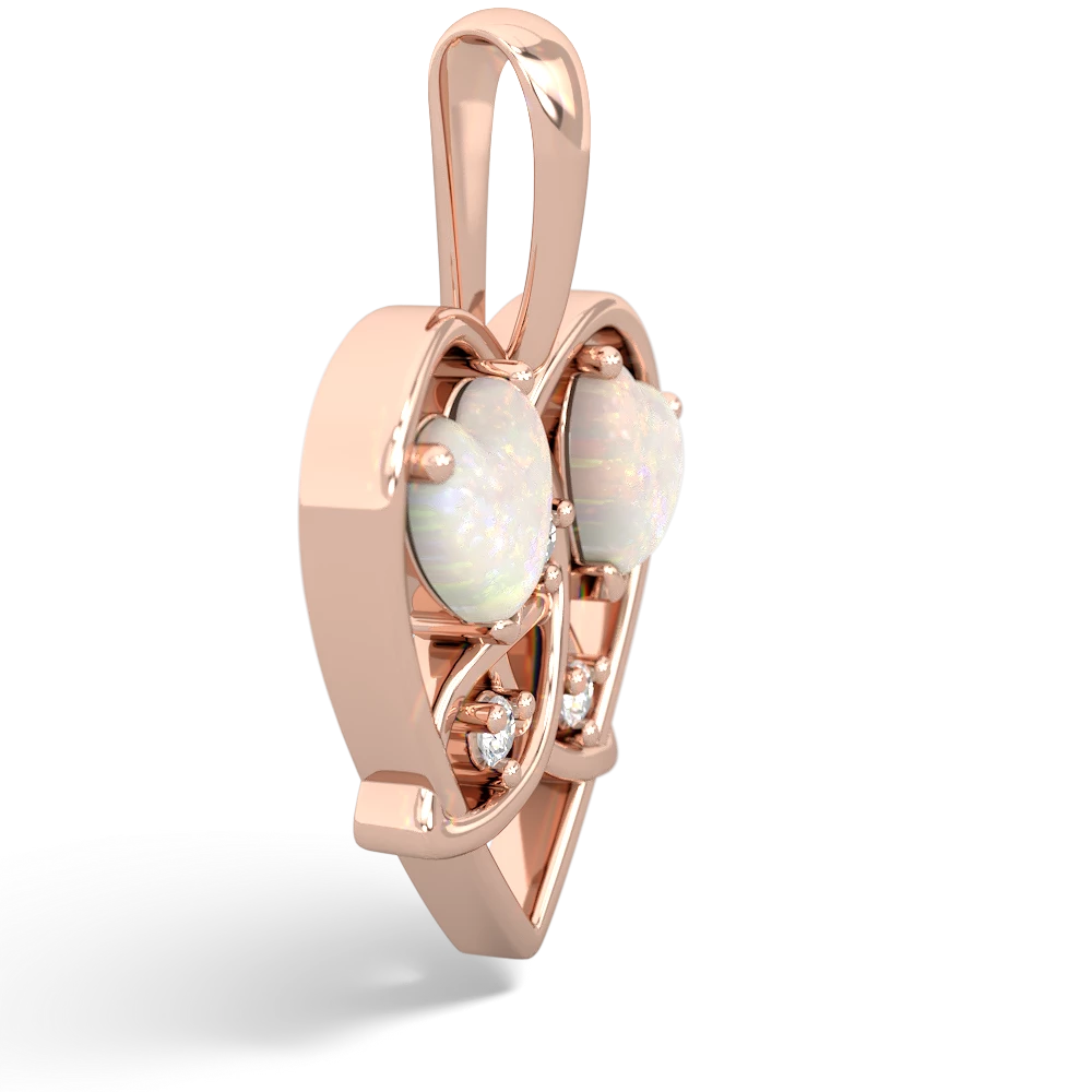 Opal Celtic Trinity Heart 14K Rose Gold pendant P5331