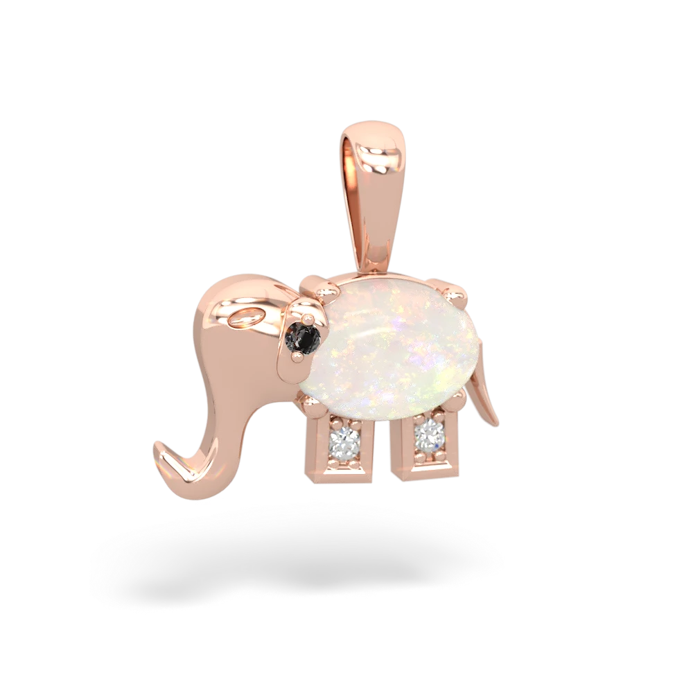 Opal Elephant 14K Rose Gold pendant P2555