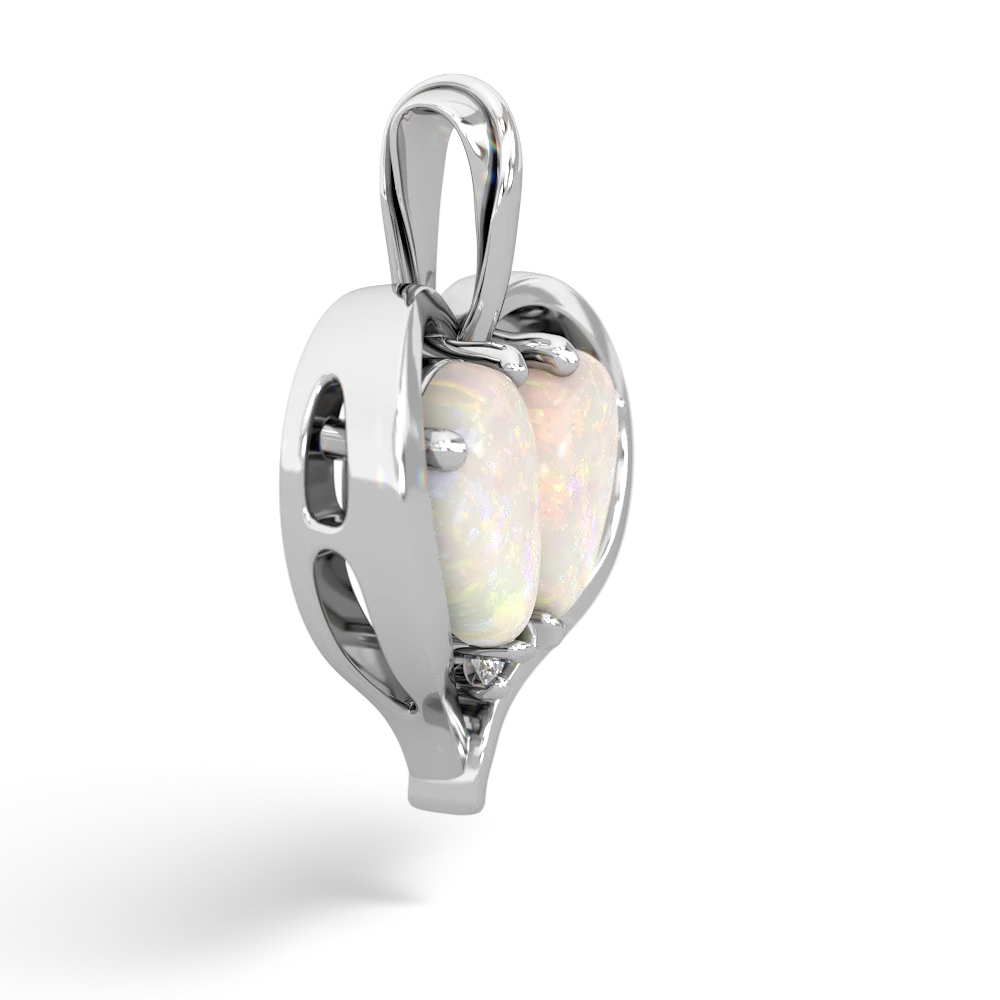 Opal Two Become One 14K White Gold pendant P5330