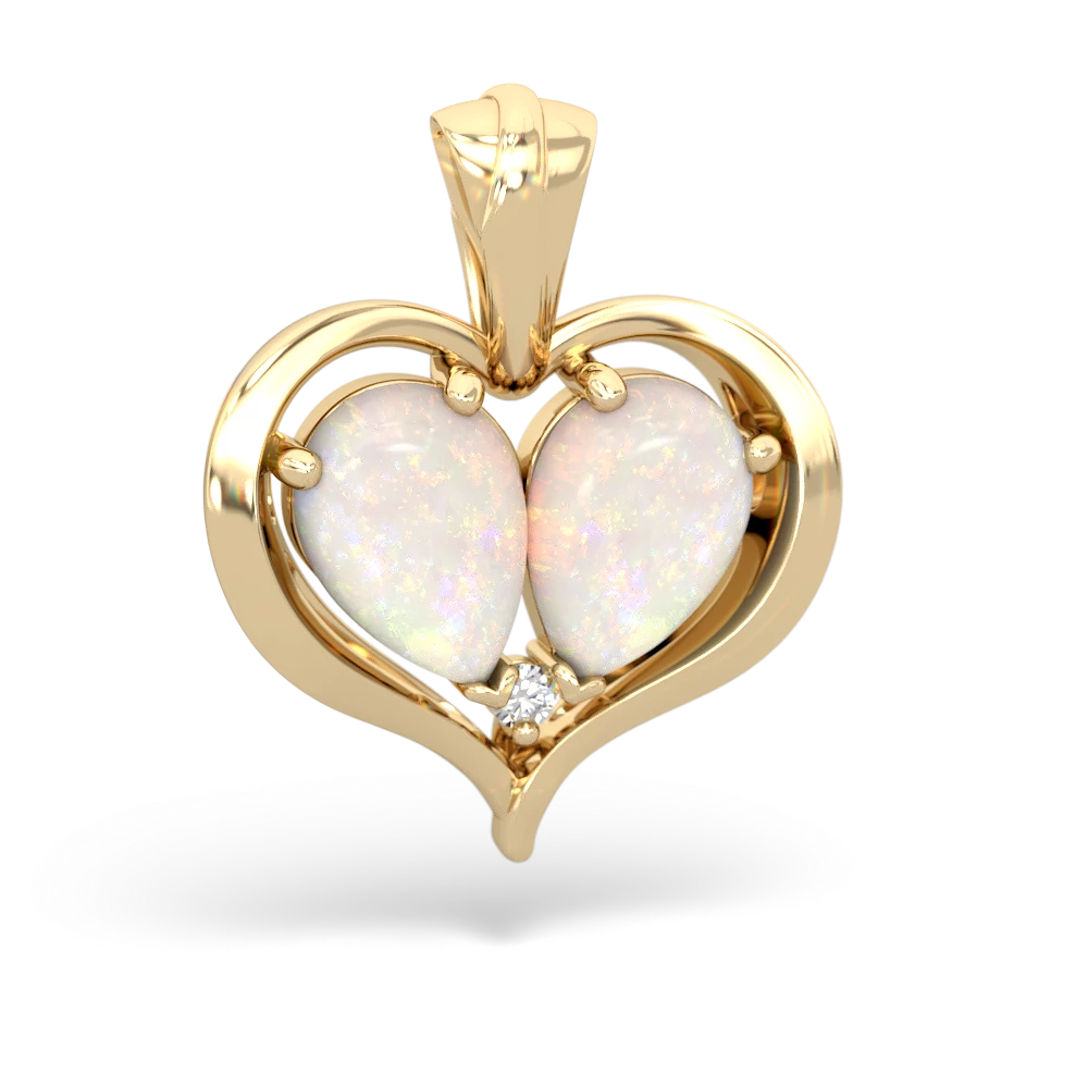 Opal Two Become One 14K Yellow Gold pendant P5330