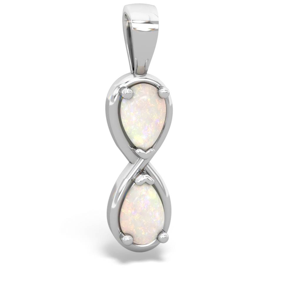 Opal Infinity 14K White Gold pendant P5050