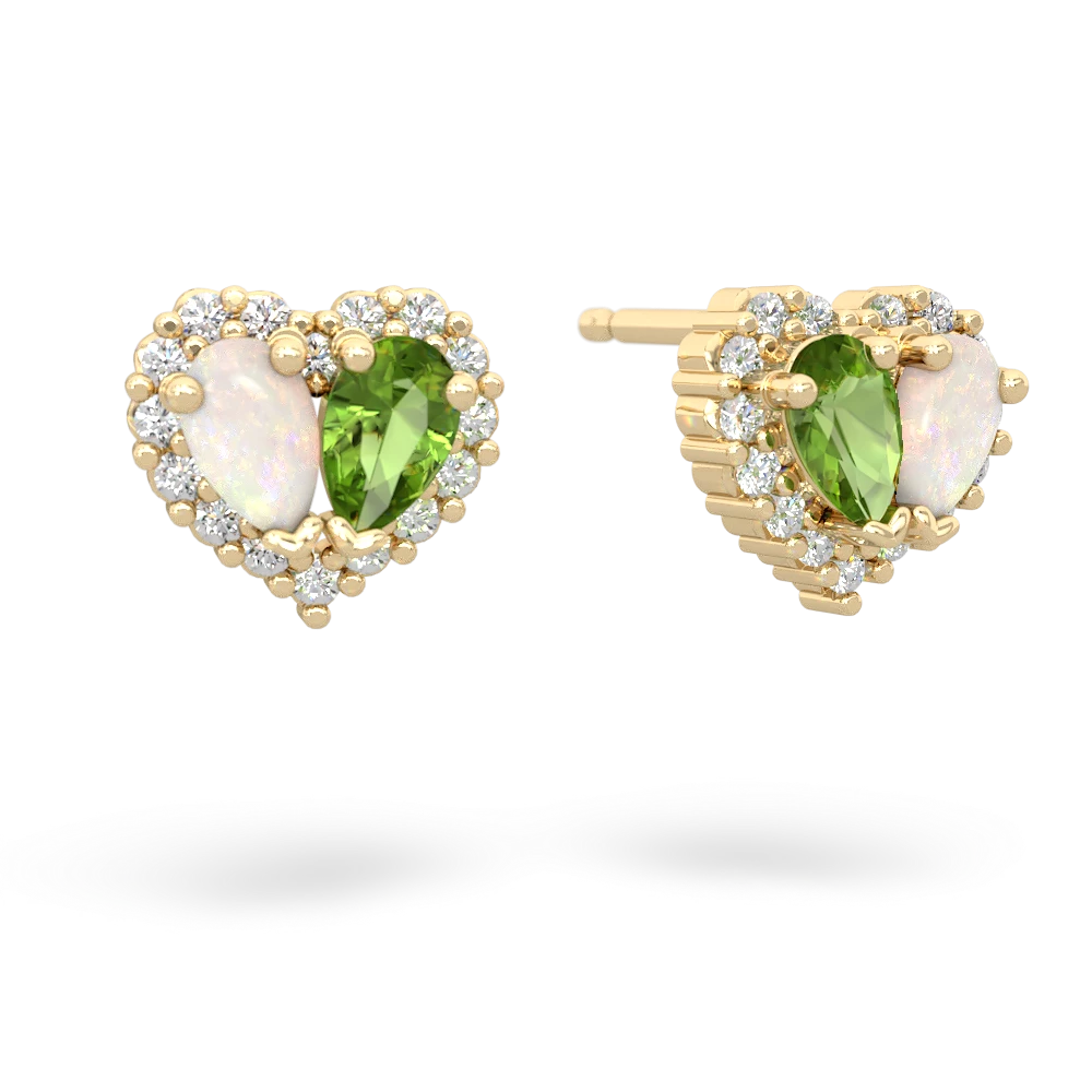 Opal Halo 14K Yellow Gold earrings E7008