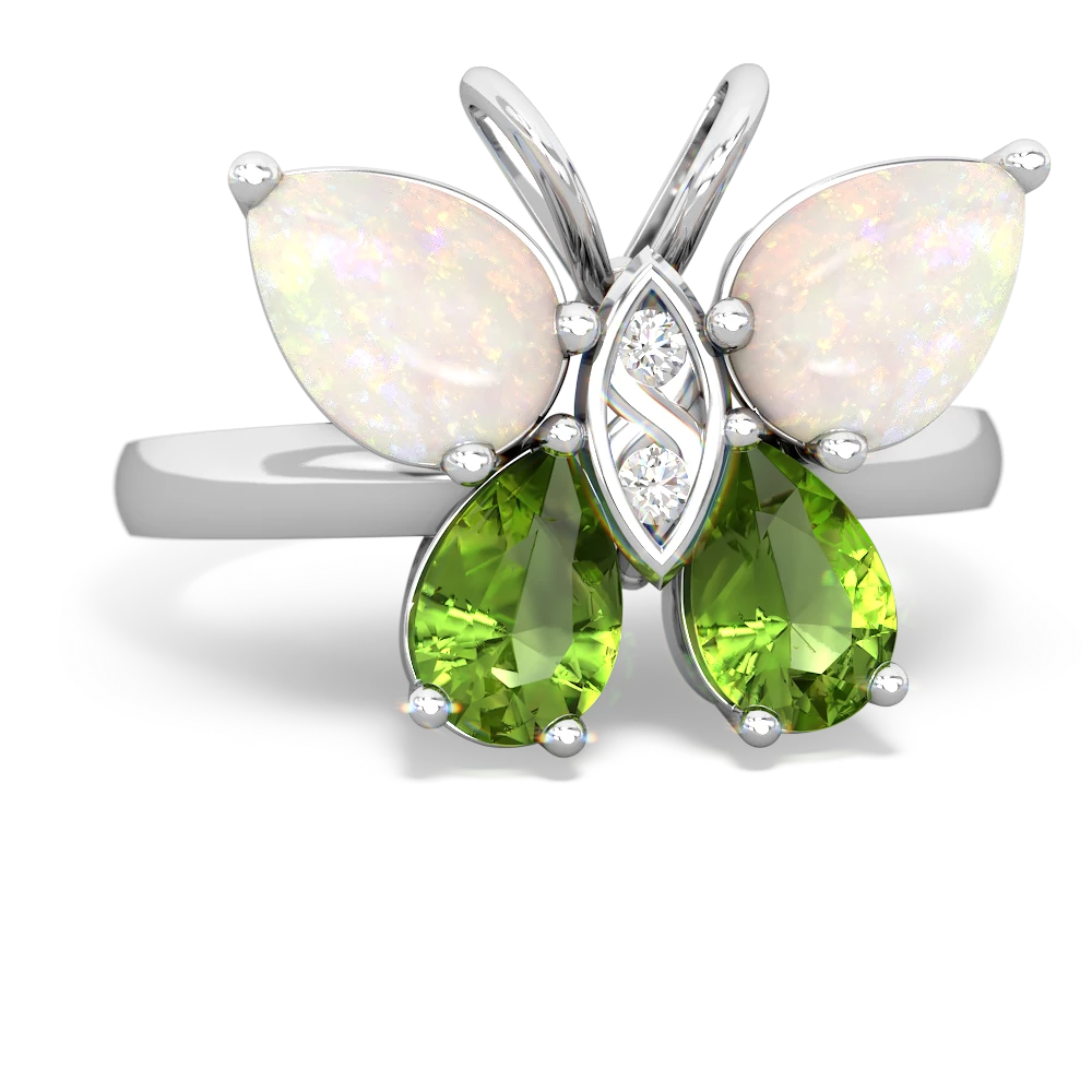 Opal Butterfly 14K White Gold ring R2215