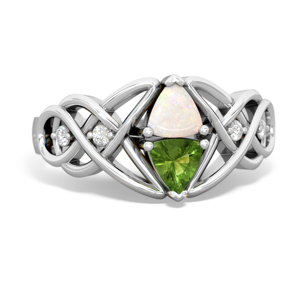 Opal Keepsake Celtic Knot 14K White Gold ring R5300