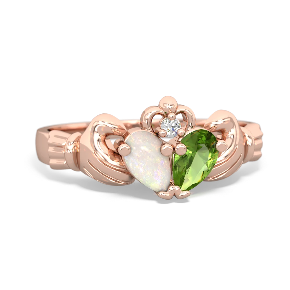 Opal 'Our Heart' Claddagh 14K Rose Gold ring R2388