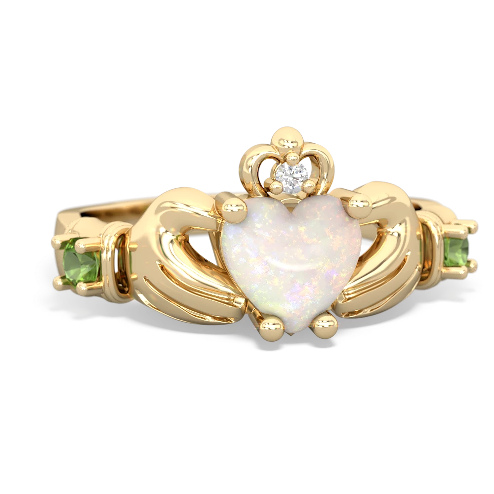 Opal Claddagh Keepsake 14K Yellow Gold ring R5245