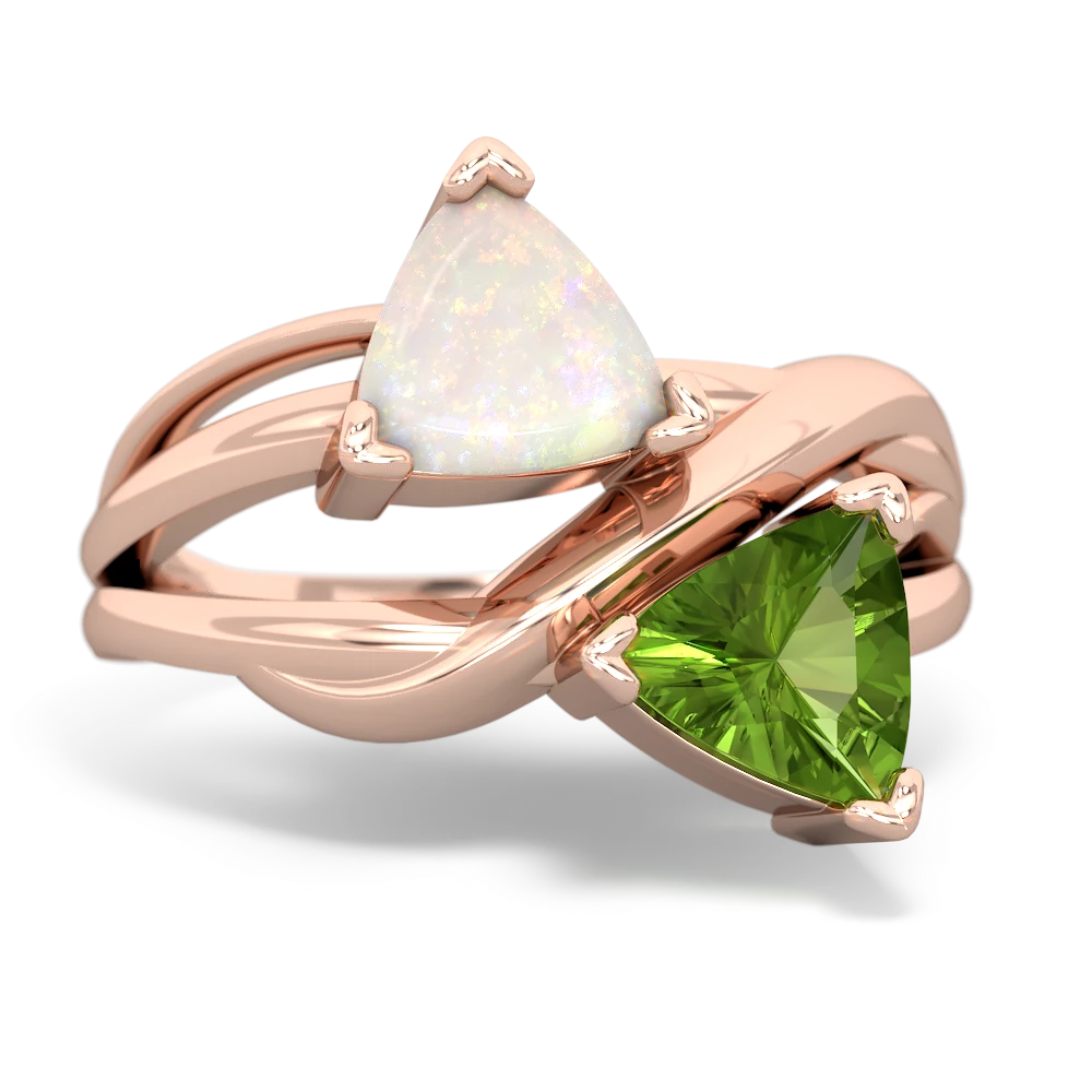 Opal Split Band Swirl 14K Rose Gold ring R2341