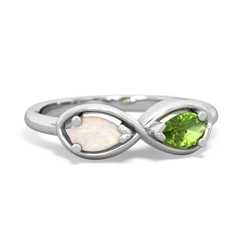 Opal Infinity 14K White Gold ring R5050