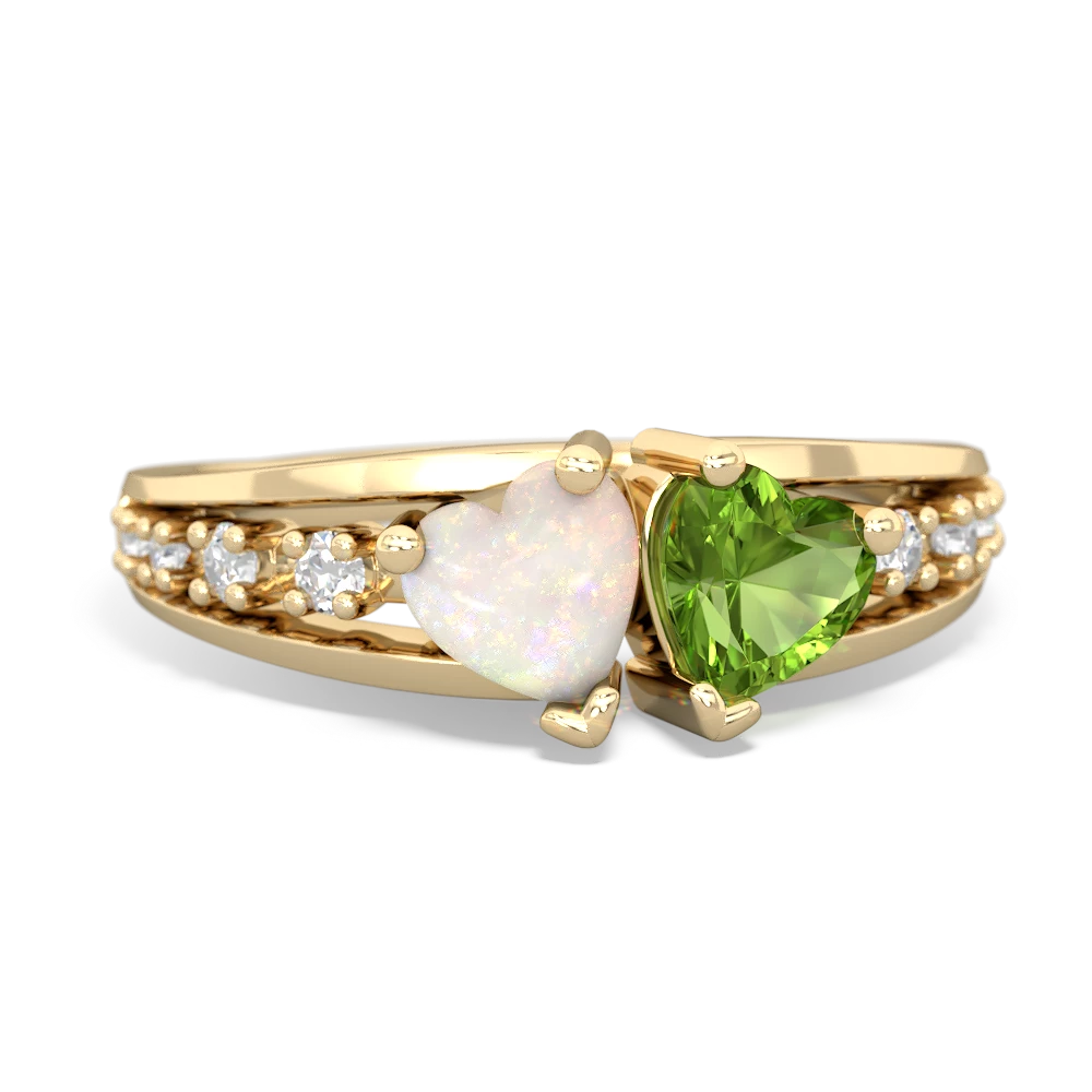 Opal Heart To Heart 14K Yellow Gold ring R3342