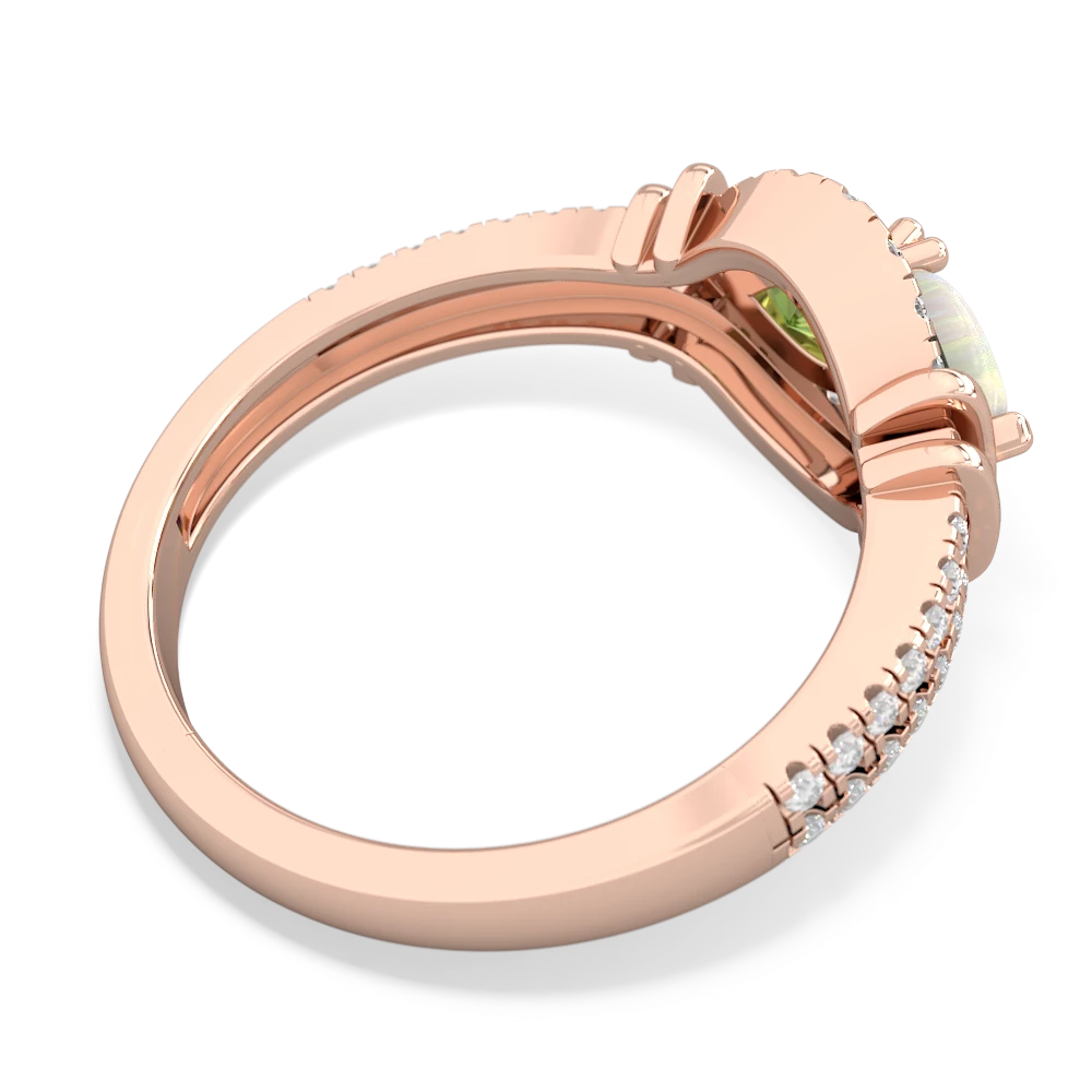 Opal Art-Deco Keepsake 14K Rose Gold ring R5630