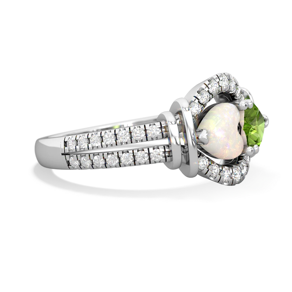 Opal Art-Deco Keepsake 14K White Gold ring R5630