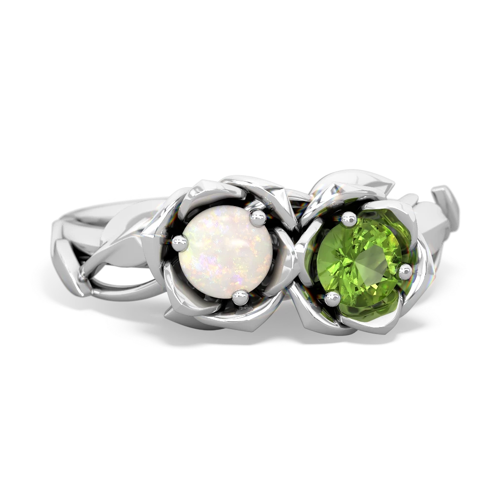 Opal Rose Garden 14K White Gold ring R5510