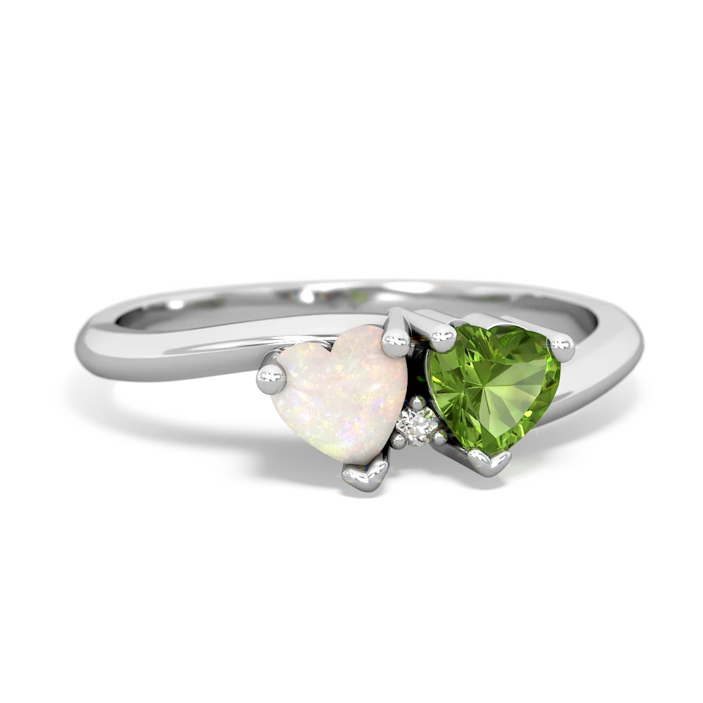 Opal Sweethearts 14K White Gold ring R5260