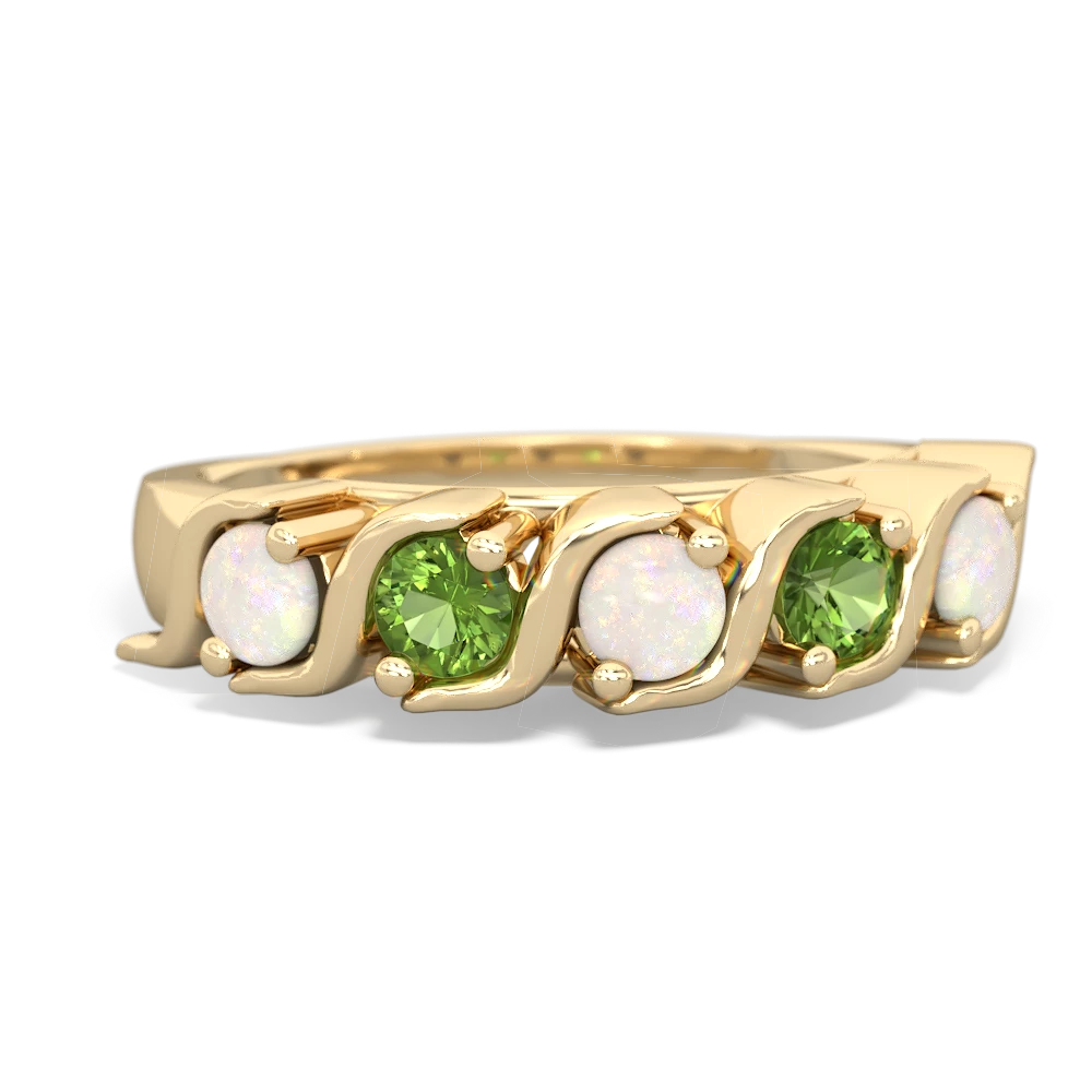 Opal Anniversary Band 14K Yellow Gold ring R2089