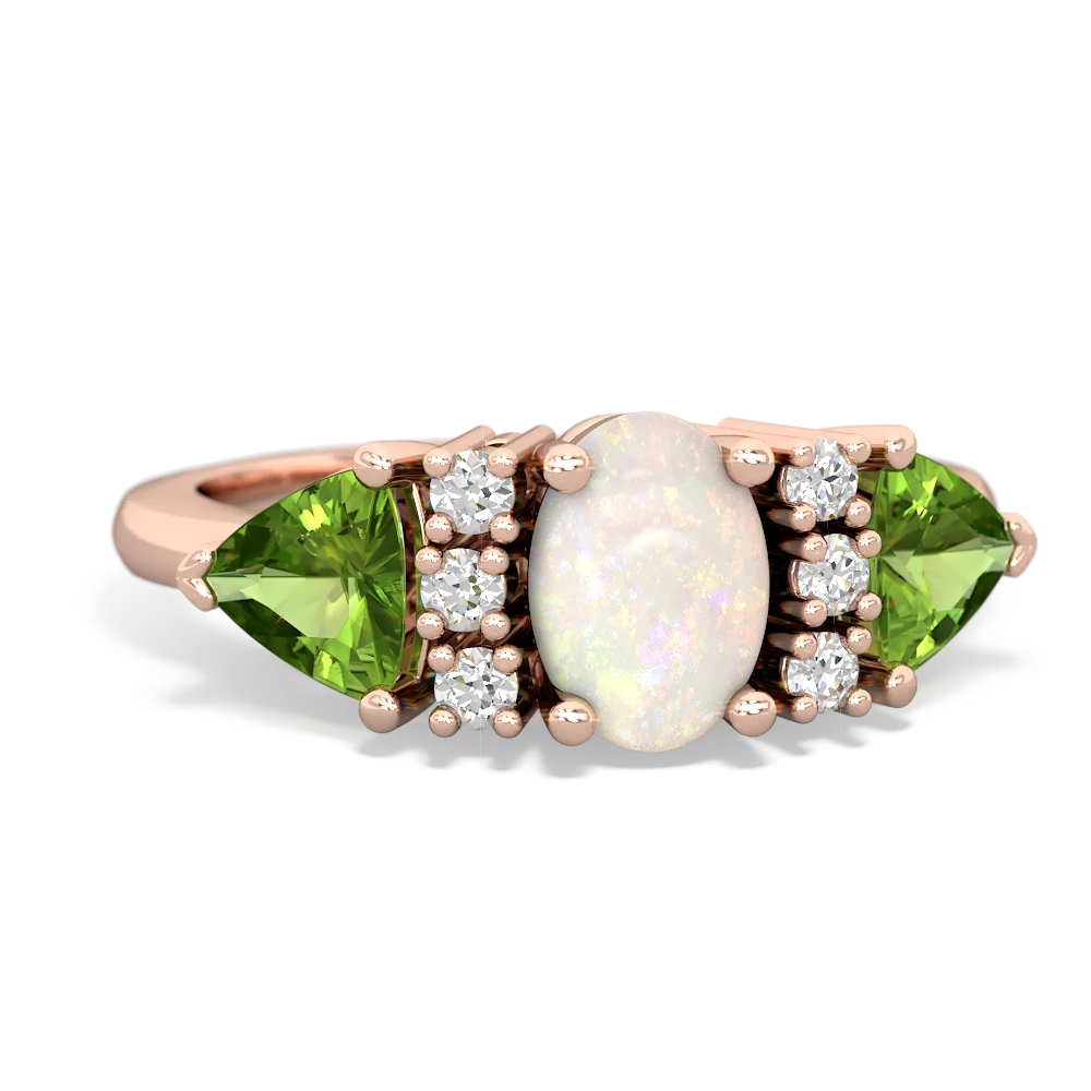 Opal Antique Style Three Stone 14K Rose Gold ring R2186