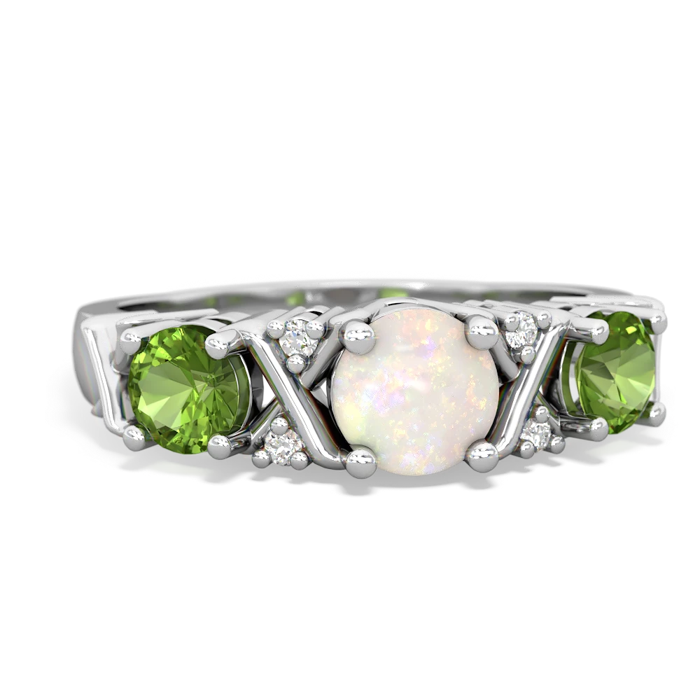 Opal Hugs And Kisses 14K White Gold ring R5016