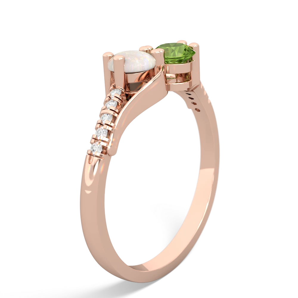 Opal Infinity Pave Two Stone 14K Rose Gold ring R5285